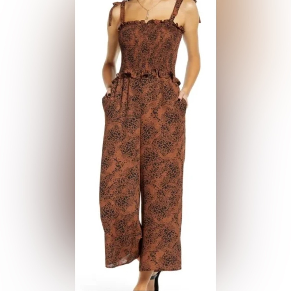 Socialite Brown and Black Patterned Wide Leg Pants NWOT